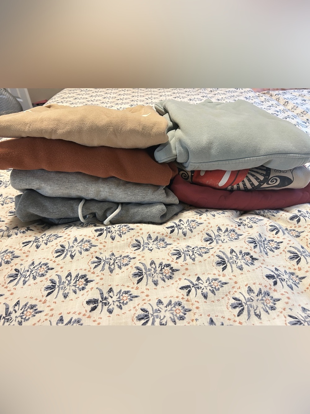 Stacked Cotton Blend Sweatshirt bundle- Gray, Tan, Rust, Sage, Burgundy